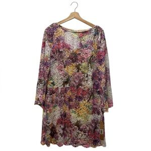 RACHEL ROY NWT Multi Color Crochet Midi Dress Long Sleeves Back Zipper Size-8